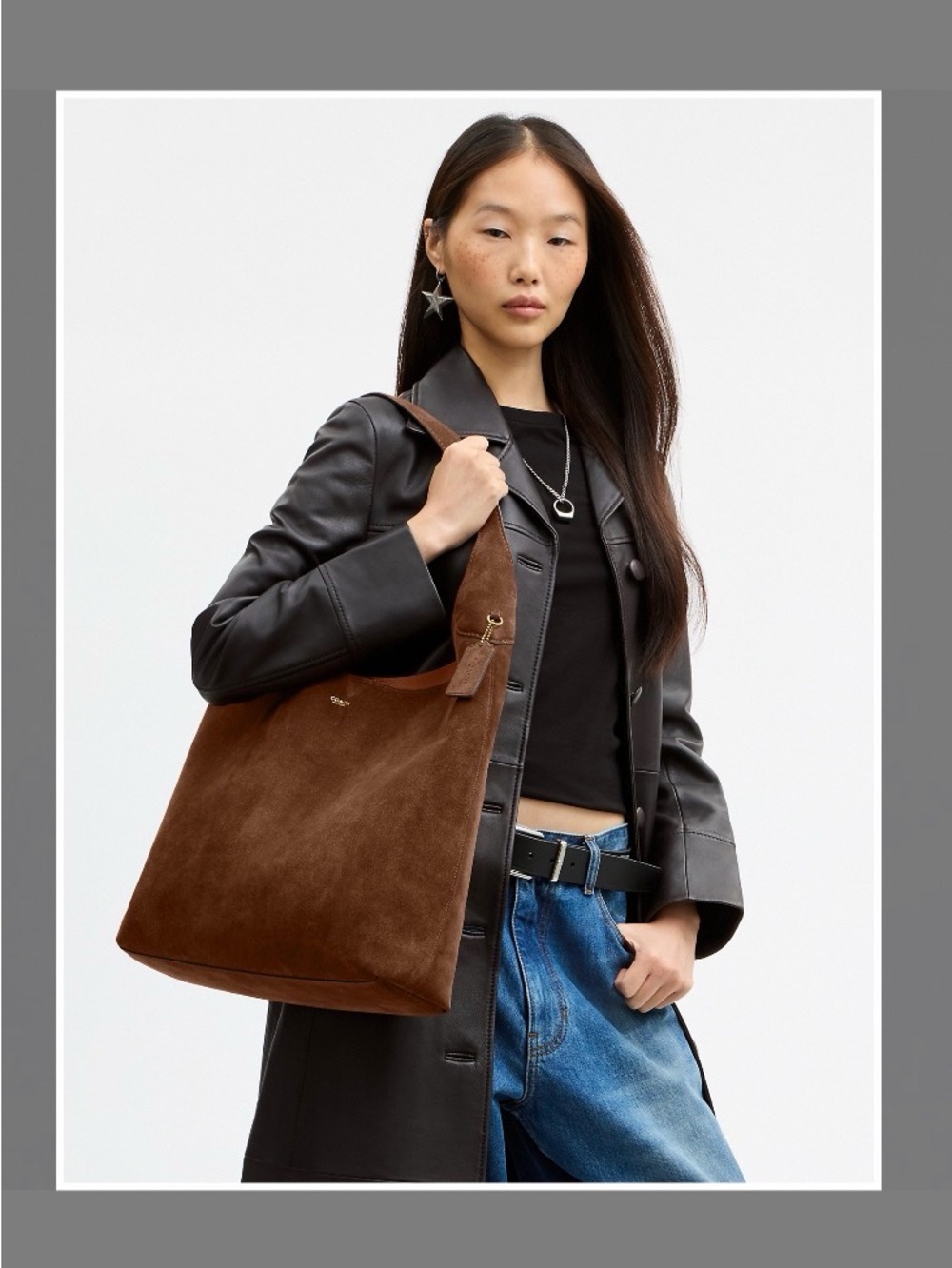 Coach Brown Suede Shoulder Hobo Bag